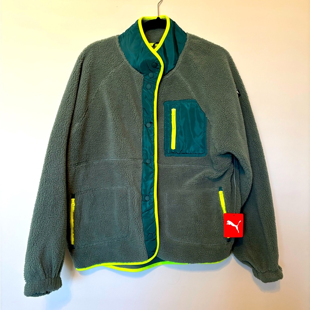 🆕 PUMA Sherpa Fleece Jacket W/ Woven Pocket